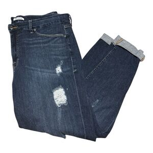 Good American Dark Blue Skinny Distressed Jeans